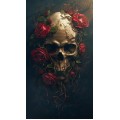 Skull and roses - Πίνακας σε καμβά - Πίνακας σε καμβά Κάδρα / Καμβάδες