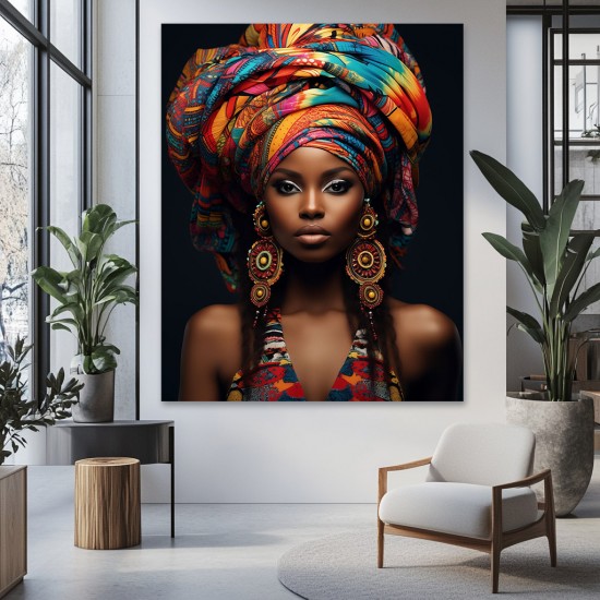 Stunning African woman - Πίνακας σε καμβά