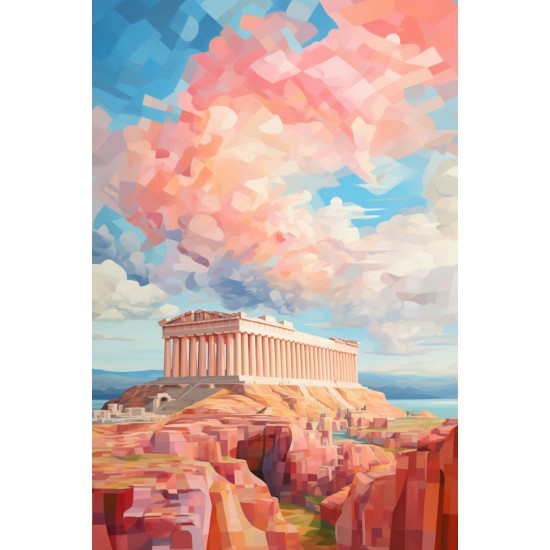 Surreal Athens parthenon - Πίνακας σε καμβά