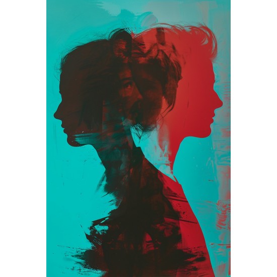 Teenage sillhouetes - Πίνακας σε καμβά - Πίνακας σε καμβά Κάδρα / Καμβάδες