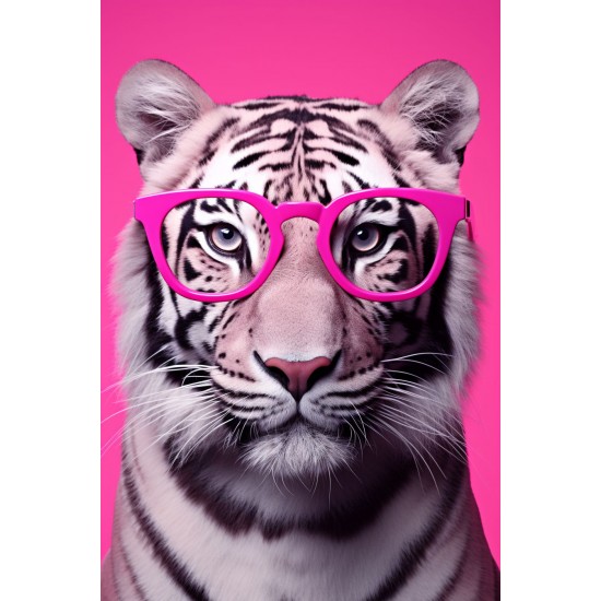 Tiger in pink - Πίνακας σε καμβά