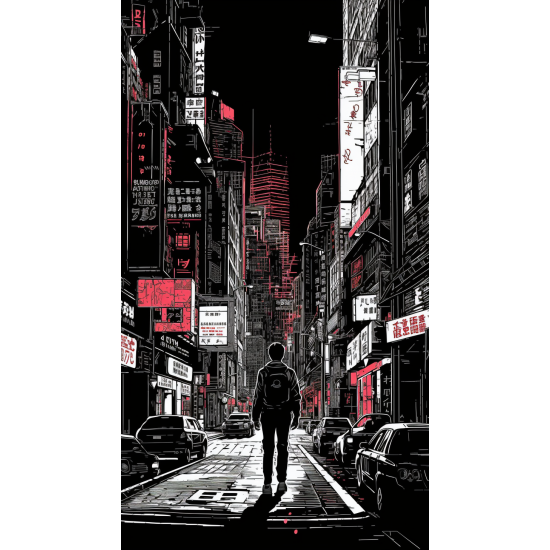 Tokyo street at night - Πίνακας σε καμβά