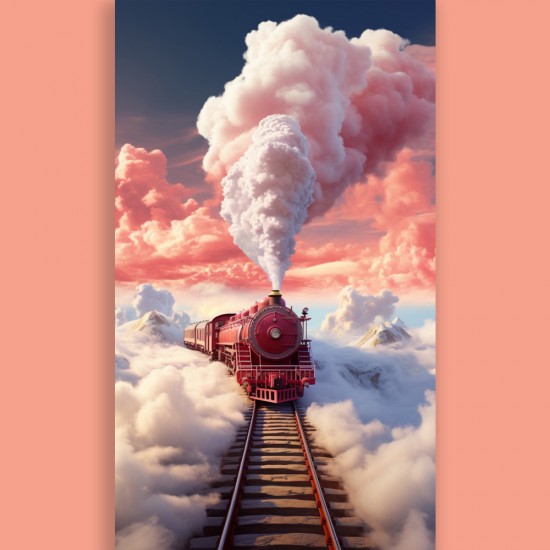 Train in the sky - Πίνακας σε καμβά Κάδρα / Καμβάδες