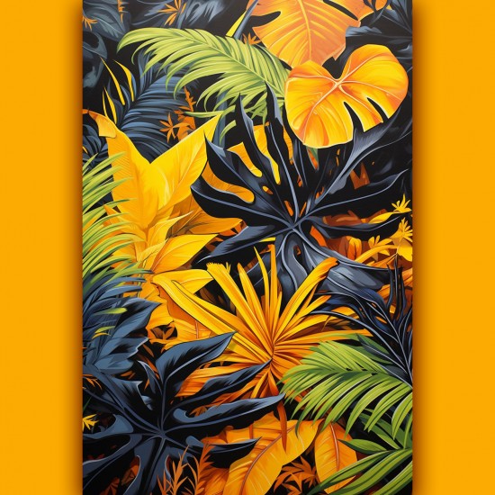 Tropical leaves - Πίνακας σε καμβά - Πίνακας σε καμβά Κάδρα / Καμβάδες