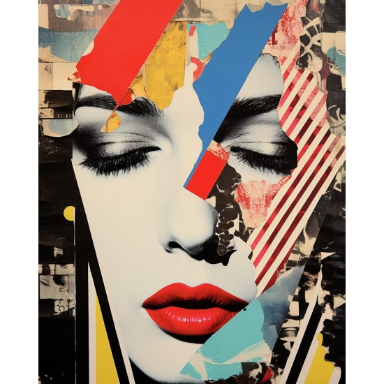 Uncontrolled collage art - Πίνακας σε καμβά