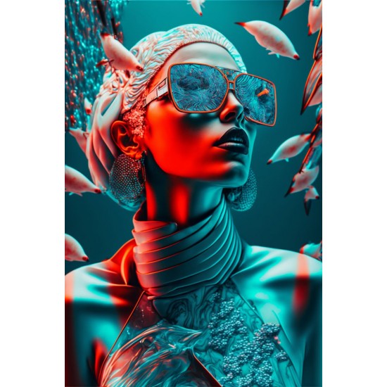Underwater fashion 2 - Πίνακας σε καμβά