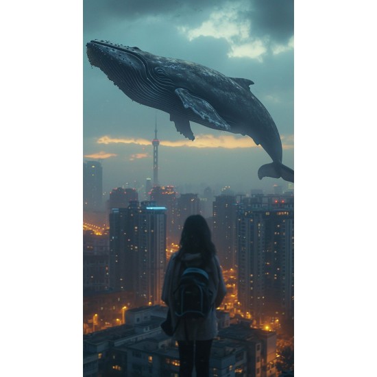 Whale in the sky - Πίνακας σε καμβά