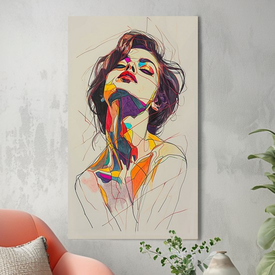 Woman drawing - Πίνακας σε καμβά