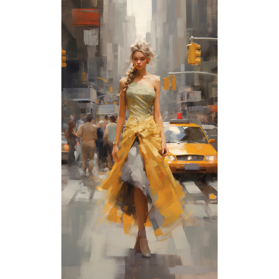 Woman in the city - Πίνακας σε καμβά