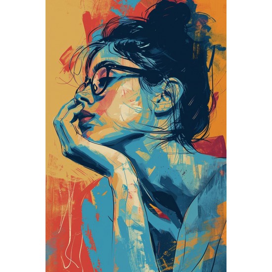 Woman thinking -  Πίνακας σε καμβά