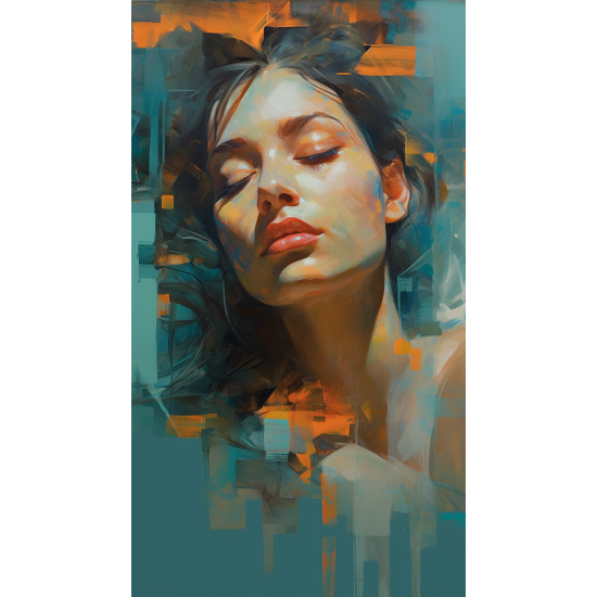 Woman with eyes closed - Πίνακας σε καμβά