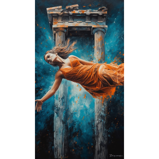 Women floating in the air - Πίνακας σε καμβά