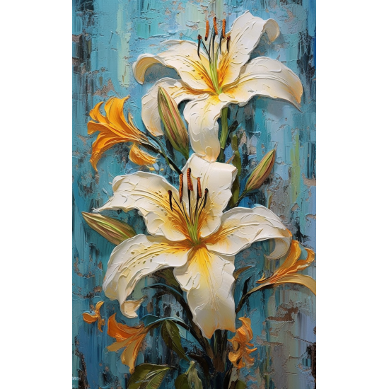 Yellow lily - Πίνακας σε καμβά Κάδρα / Καμβάδες