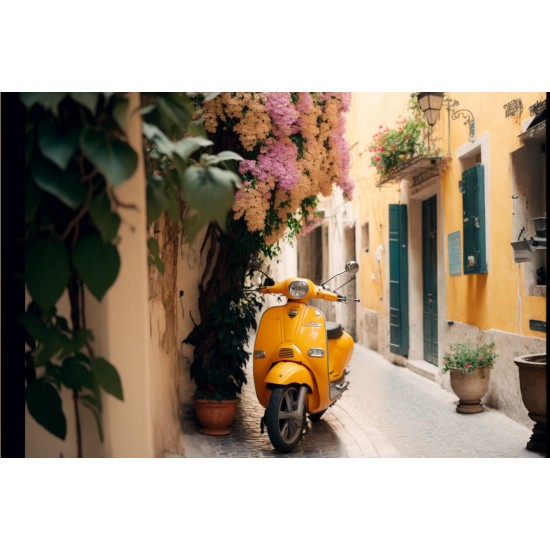 Yellow scooter - Πίνακας σε καμβά