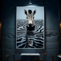 Zebra reflections - Πίνακας σε καμβά Κάδρα / Καμβάδες