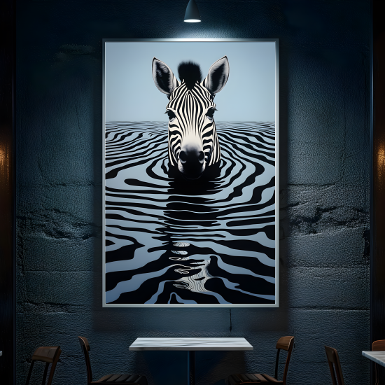 Zebra reflections - Πίνακας σε καμβά