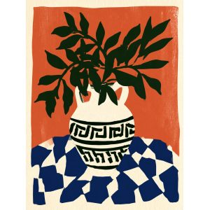 Κλαδί ελιάς σε αμφορέα - Πίνακας σε καμβά