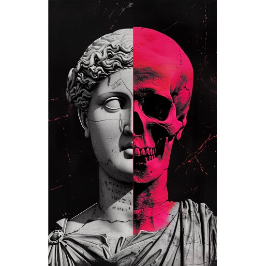 Άγαλμα μισό κρανίο σε φούξια - Πίνακας σε καμβά