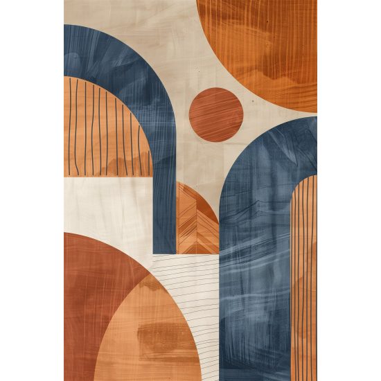 Καμάρες σε μπεζ και μπλε - Πίνακας σε καμβά