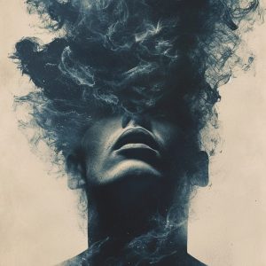 Κεφάλι που γίνεται καπνός - Πίνακας σε καμβά