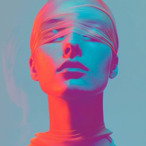 Κεφάλι σε φούξια και τιρκουάζ - Πίνακας σε καμβά Κεφάλι σε φούξια και τιρκουάζ - Πίνακας σε καμβά