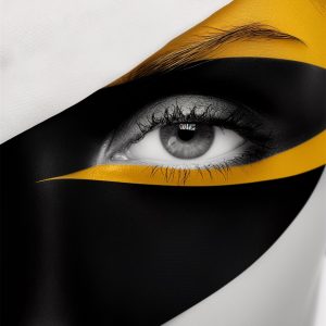 Μάτι με μαύρο και κίτρινο - Πίνακας σε καμβά
