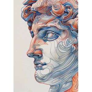 Ο Δαβίδ σε γραμμές - Πίνακας σε καμβά Ο Δαβίδ σε γραμμές - Πίνακας σε καμβά