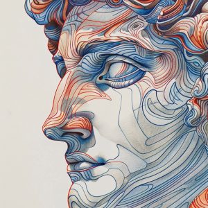 Ο Δαβίδ σε γραμμές - Πίνακας σε καμβά