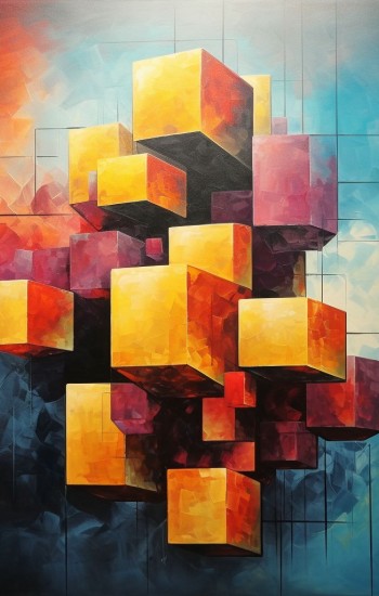 Abstract cubes 2 - Πίνακας σε καμβά