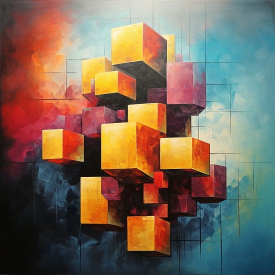 Abstract cubes 2 - Πίνακας σε καμβά - Πίνακας σε καμβά Κάδρα / Καμβάδες