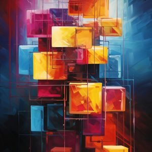 Abstract cubes - Πίνακας σε καμβά