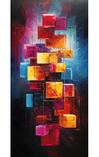 Abstract cubes - Πίνακας σε καμβά