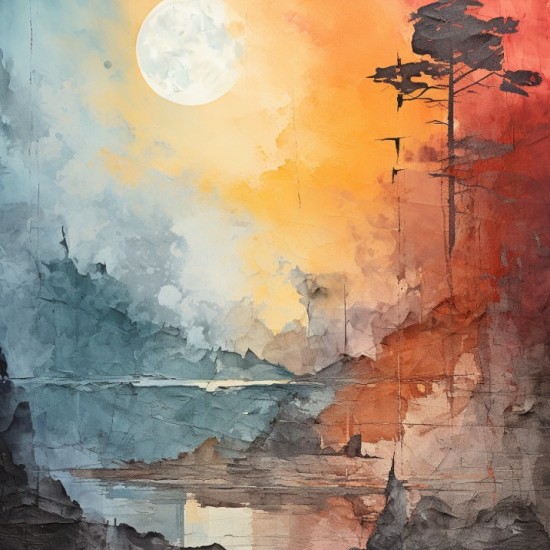 Abstract painting landscape - Πίνακας σε καμβά