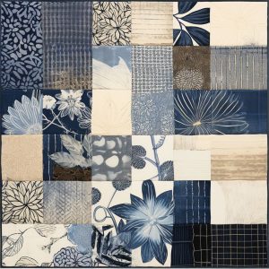 Blue and gray pattern - Πίνακας σε καμβά