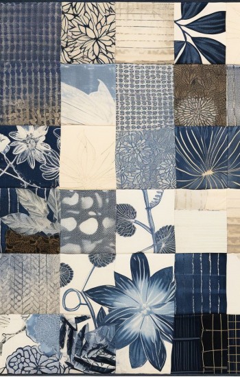 Blue and gray pattern - Πίνακας σε καμβά