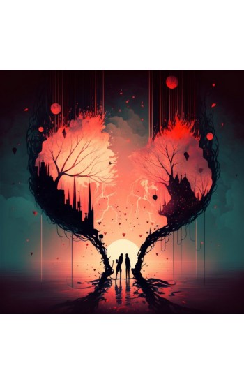 Fire of love forest - Πίνακας σε καμβά