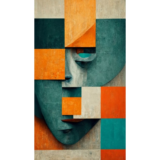 Geometric face - Πίνακας σε καμβά Κάδρα / Καμβάδες