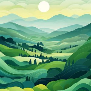 Green hills - Πίνακας σε καμβά