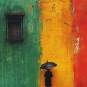 Holding umbrella - Πίνακας σε καμβά