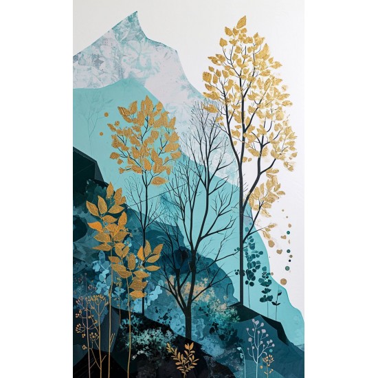 Turquoise mountain - Πίνακας σε καμβά - Πίνακας σε καμβά Κάδρα / Καμβάδες