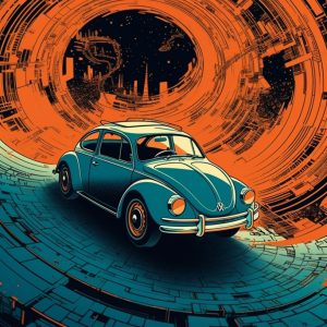 Volkwagen in space - Πίνακας σε καμβά