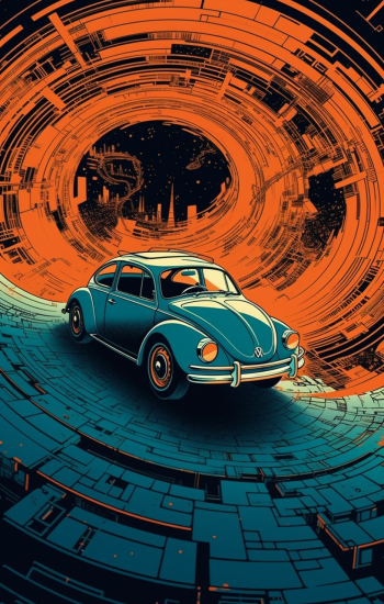 Volkwagen in space - Πίνακας σε καμβά