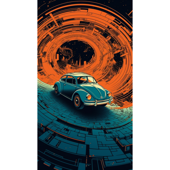 Volkwagen in space - Πίνακας σε καμβά