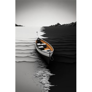 White and black seascape - Πίνακας σε καμβά