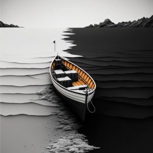 White and black seascape - Πίνακας σε καμβά White and black seascape - Πίνακας σε καμβά