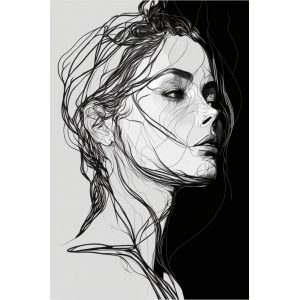 White and black womans face - Πίνακας σε καμβά