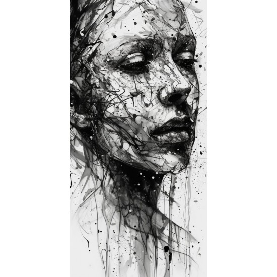 White and black womans face 2 - Πίνακας σε καμβά