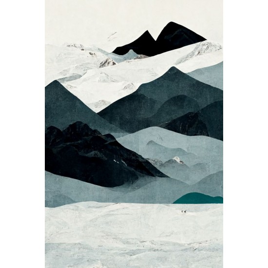 Black and white mountain - Πίνακας σε καμβά