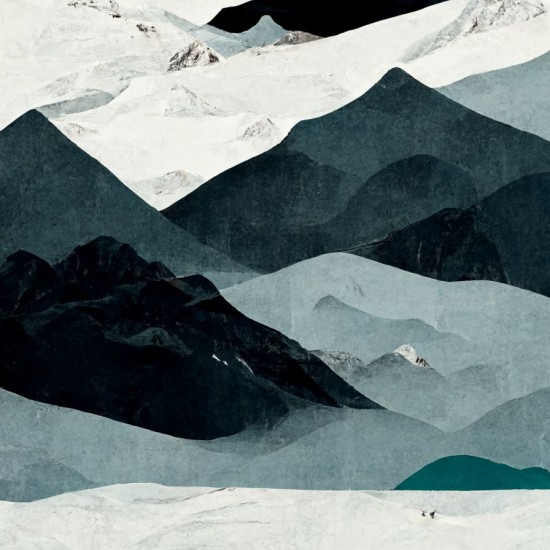 Black and white mountain - Πίνακας σε καμβά