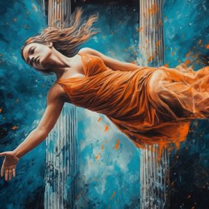Women floating in the air - Πίνακας σε καμβά